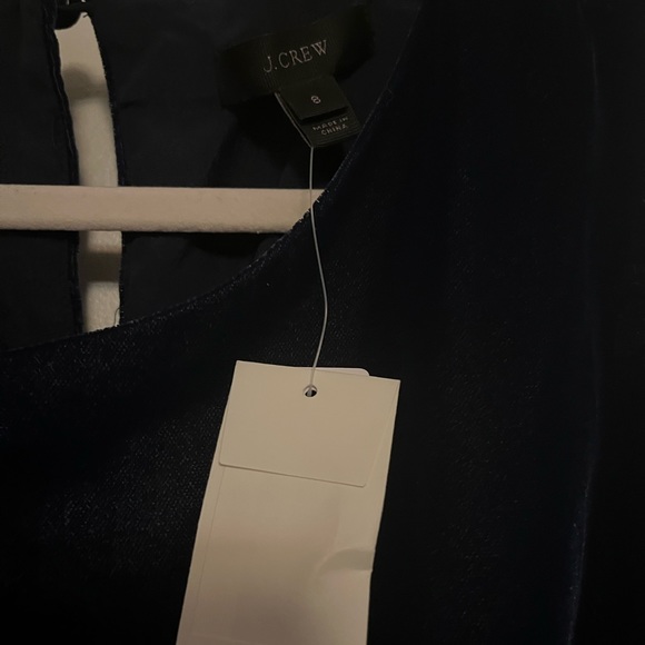 J Crew Velvet Sleeveless Ruffle Bottom Dress Sz 8 - Picture 4 of 4